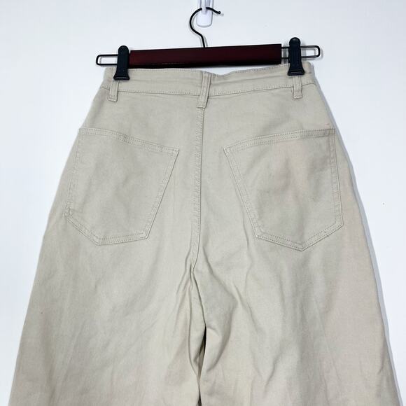 Cotton-On Straight Leg High Rise Chino Pants Sz 4 Tan 4 Pockets Preppy School‎ - Picture 7 of 11